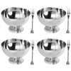 4Pcs Stainless Steel Dessert Bowl Multi Functional Drop Resistant Rustproof