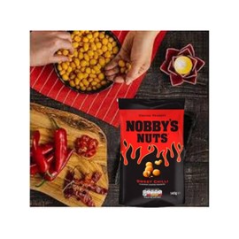 Nobby's Sweet Chilli Sharing Nuts x 2 Bags x 140g Bundle with TinTastic Refillable On-the-Go Window Lid Tin