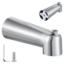 Enhon 7 Inch Slip on Tub Spout with Diverter, Compatible with Moen 3839/Moen 3853 Tub Spout, Tub Diverter Spout Fits 1/2" Copper Water Tube(5/8" Diameter), 5/32" Hex Wrench (Brushed Nickel)
