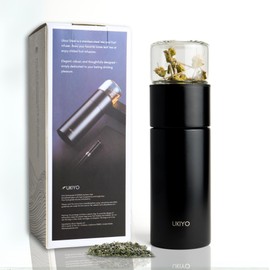 Ukiyo Steel Premium Stainless Steel and Glass Tea & Fruit Infuser Bottle - Travel Tumbler with Stainless Steel Filter