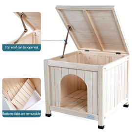 Petsfit Indoor Dog House, Small Dog House Wood with Elevated and Ventilate Floor for Small Dogs and Cats