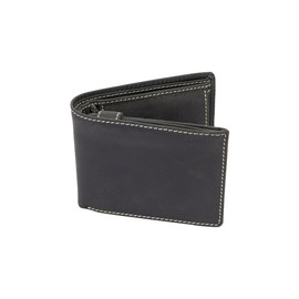 LEAS Men's Wallet Natural Landscape Format in Real Leather Vintage Collection 12.5 x 9.5 x 3 cm (W x H x D), black, Vintage Style