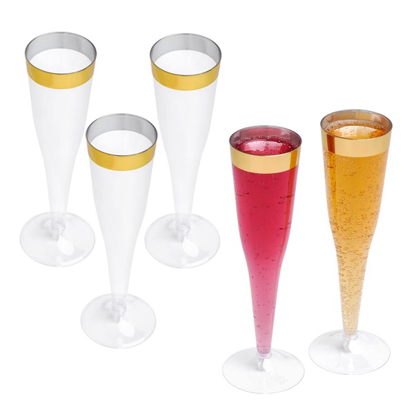 STACKABLES ~ 24 Pack Plastic Champagne Flute Glasses ~ 6oz