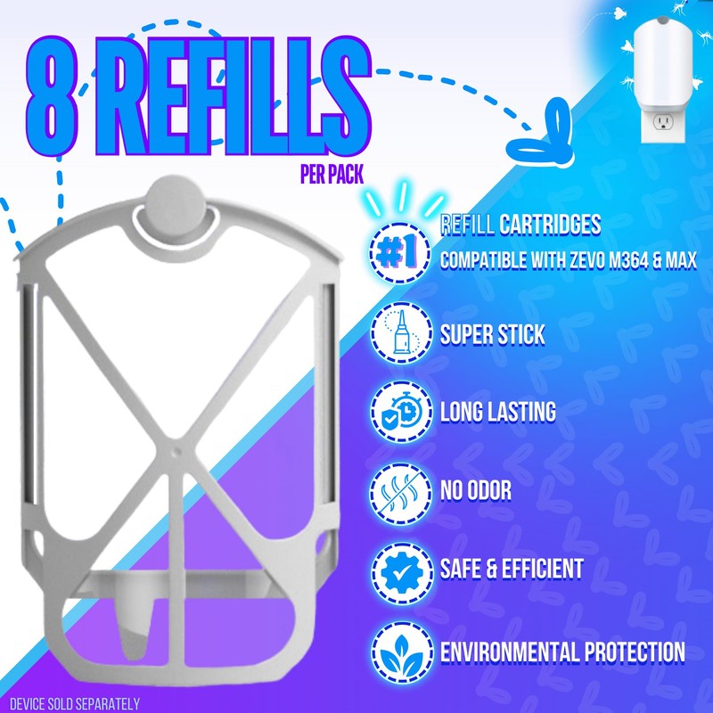 SHIELDFLY 8 Pack Refill Cartridges Kit Compatible with ZEVO M364
