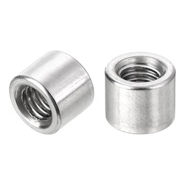 sourcing map Round Weld Nuts, M6 x 10mm x 8mm Weld On Bung Female Nut Threaded - 201 Stainless Steel Insert Weldable 20pcs