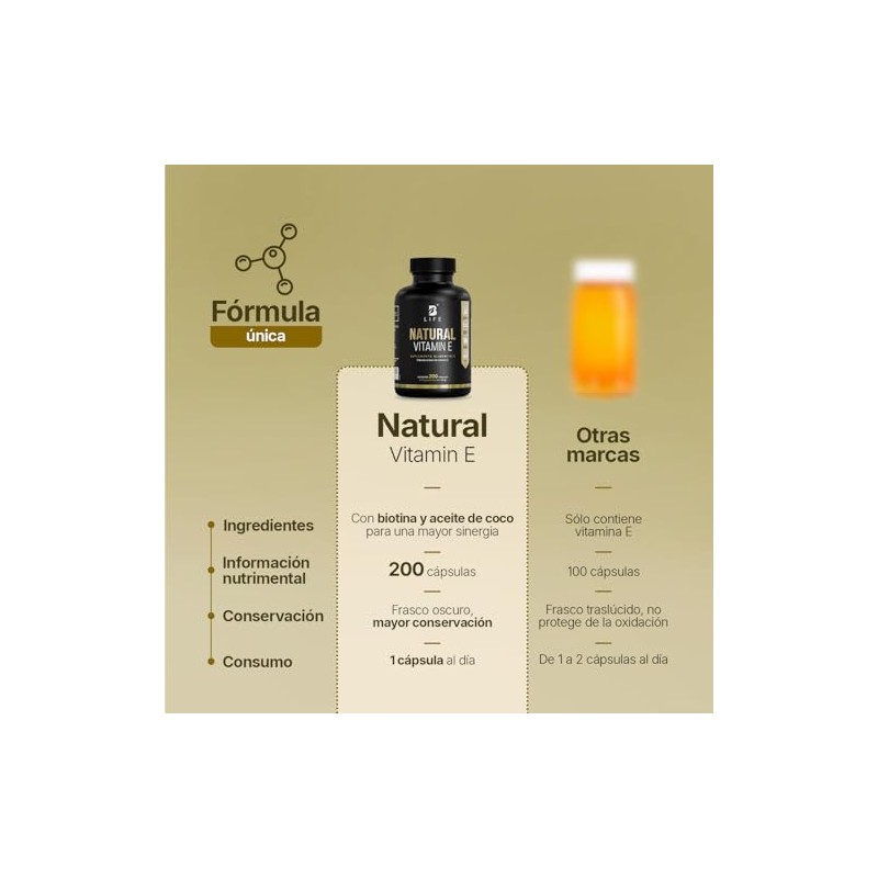 Life Vitamina Biotina 200 Cápsulas Blandas Potenciada Aceite Coco Alta