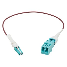 Tripp Lite 400G Fiber Optic Cable Adapter, Duplex Multimode 50/125 OM4 Fiber Converter, CS-PC/LC-PC (M/F), LSZH Jacket, 1ft, Magenta (N822L-001-MF)