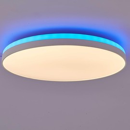 BRAVECOW LED Ceiling Light, RGB Atmosphere Smart Ceiling Light 30cm, Colorful Running Flush Mount Fixture, 16 Million Colours, with Remote Control for Bedroom, Living Room, Kitchen