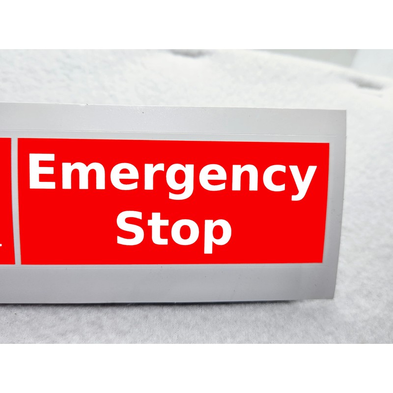 Emergency Stop Sticker Pack of 3 Waterproof Outdoor Vinyl Sticker