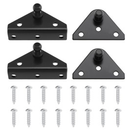 EMSea 10 mm Ball Bolt Mounting Brackets Adapter Kit 2 Pieces L Type 2 Pieces Flat Type with 16 Pieces Screws for Gas Struts Gas Strut Support Lift Support
