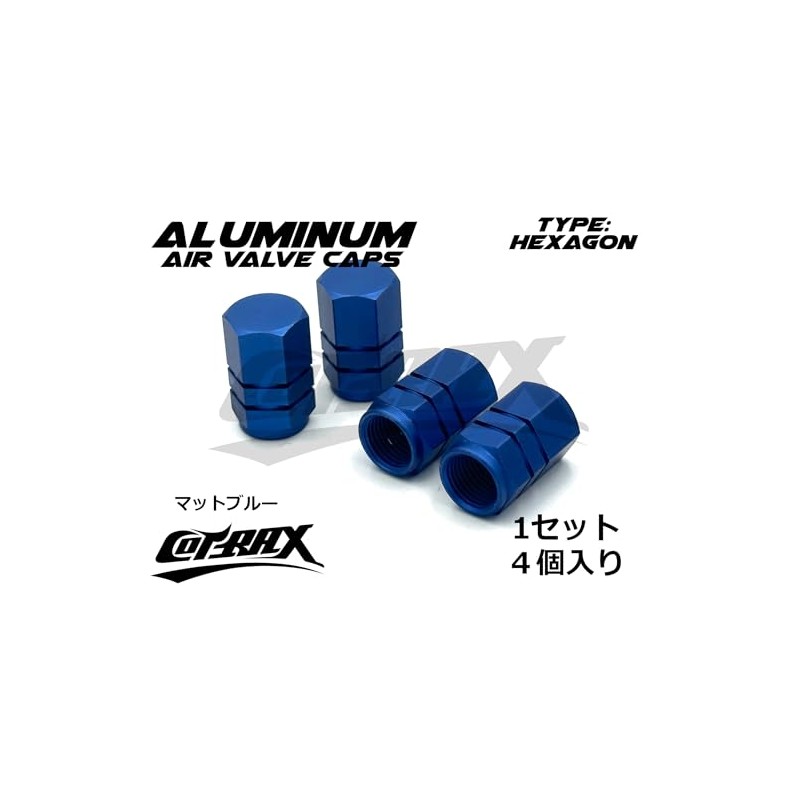 COTRAX Aluminum Air Valve Cap Set of 4 Tire Wheel