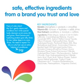 SoCozy 3-in-1 Kids Shampoo + Conditioner + Body Wash (10.5 Fl Oz) Gentle, Hydrating Hair & Body Cleanser with Keratin, Vitamin B5, & Kiwi Extract, Paraben & Sulfate-Free