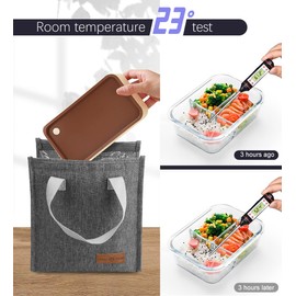 lmytdo Lunch Bags for Women Men, Portable Insulated Lunch Bag Water-Resistant Leak-Proof Lunch Box Tote Bag for Kids Girls Boys Adults, Thermal Cooler Bag for Work School Picnic Travel (Grey)