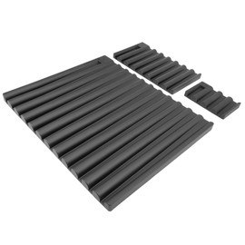 Silicone Dish Drying Mats for Kitchen Counter, 3 Pcs Non-Slip Drain Pad, Heat Resistant Stone Drying Mat, Easy Clean Coffee Matt for Counter (Grey, One Size) (Black, 3PCS)