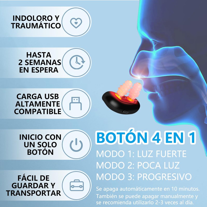 Terapia Nasal con Luz Roja, Dispositivo de Terapia Nasal Laser,