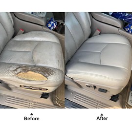 SecosAutoparts Driver & Passenger Side Bottom Replacement Leather Seat Cover Compatible with Chevy GMC Tahoe Yukon Suburban Sierra 2003 2004 2005 2006 Light Tan