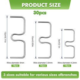 LXYYDS Pack of 30 Branch Separators for Fruit Trees, (8/10/13 cm) M Shaped Branch Spreader, Branch Spreader for Garden Trees, Branch Clips, Metal Branch Spreaders, Branch Bending Tool for Shaping