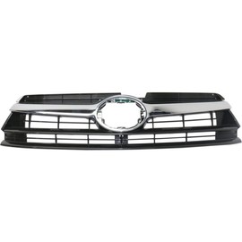 FITRITE AUTO PARTS New Front Grille For 2014-2016 Toyota Highlander, Hybrid, Made of Plastic, Emblem Not Included, Includes Chrome Molding, Assembly TO1200371 531010E170