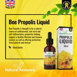 Bee Propolis Liquid 30ml (1 Bottle) Alcohol-Free Propolis Liquid Extract Tincture Skin Healing Throat and Mouth Health by Natural Answers. -