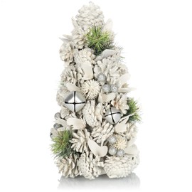COM-FOUR® Decorative Christmas Tree – Decorative Small Jewellery Tree – Great Table Decoration in White with Glitter – Ideal for the Advent Season (Tree)
