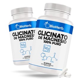 BioHerb® | Glicinato de Magnesio en Cápsulas | 180 Cápsulas Totales | Duo-Pack (Pack 2 Unidades) | Alta Biodisponibilidad | Suplemento Alimenticio