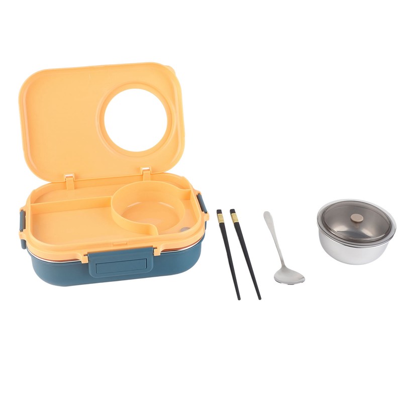 Thermal Lunch Box 1100ml Double Layer 3 Grid Design 304