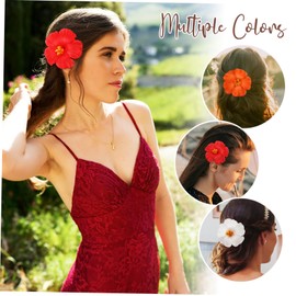 PACKOVE 3 Pcs Floral Hair Clips Strong Hold Flower Hairpins Easy to Wear Hair Accessories for Women Hawaiian Plumeria Style for Braids Buns Ponytails