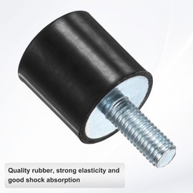 M METERXITY 8-Pack Rubber Mounts D25mmxH25mm Male Vibration Isolators Cylindrical Shock Absorber W M8 x 20mm Studs for Air Compressor/Car/Pump/Boat/Garage Motor/Bobbins Rubber Isolators