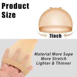 20 Pcs Wig Caps, Stocking Mesh Cap to Hold Wig in Place, Universal Nude Color HD Wig Mesh for Women, Elastic and Breathable