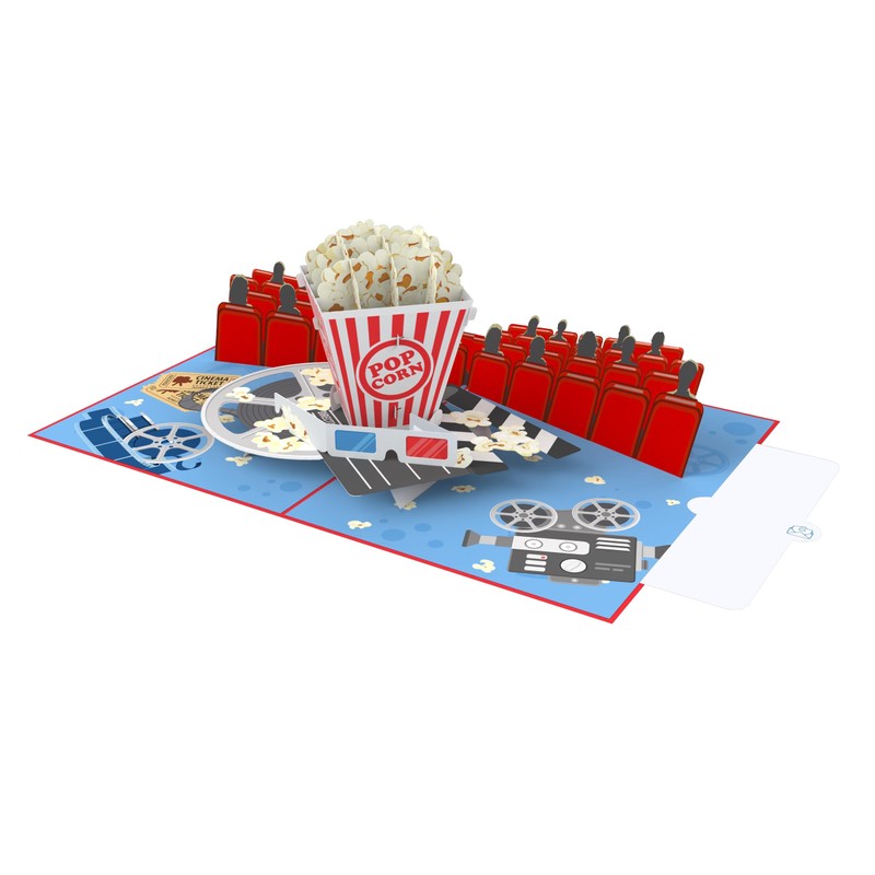 MOKIO MOKIO® Pop-Up Karte – Kino Gutschein – 3D Gutscheinkarte