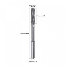 sourcing map Chucking Reamers, 8mm H7 4241 High Speed Steel Spiral Flutes Lathe Machine Reamer Milling Cutter