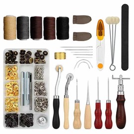 28PCS Craft Leather Tools Set DIY Leather Hand Working Tool Kit for Sewing Stiching Carving Printing Cutting Professional Leathercraft Accessories