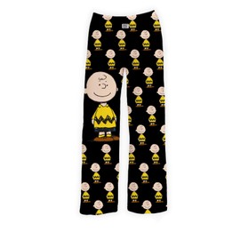 BRIEF INSANITY Charlie Brown Pajama Pants - Comfy, Loose-Fit, Ultra-Soft - Snoopy Lounge Bottoms (X-Large)