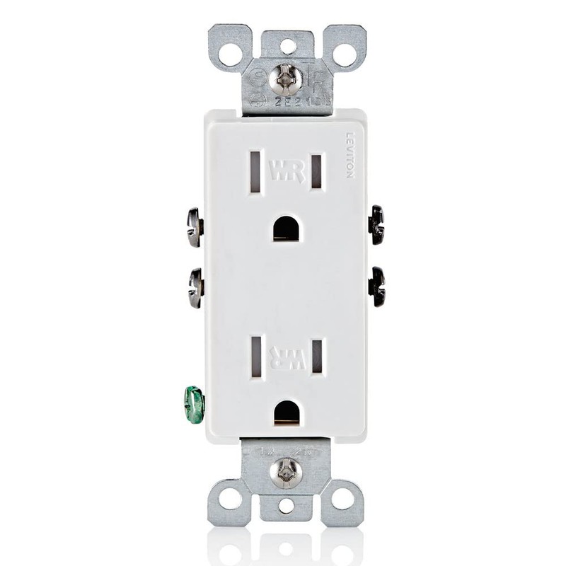Leviton 15 amps 125 V Duplex White Weather Resistant Outlet