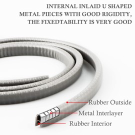 5 m Car Door Edge Protector for All Models, Cut to Size Door Edge Protection, Non-Slip and Vibration-Inhibiting (5 m Grey Car Edge
