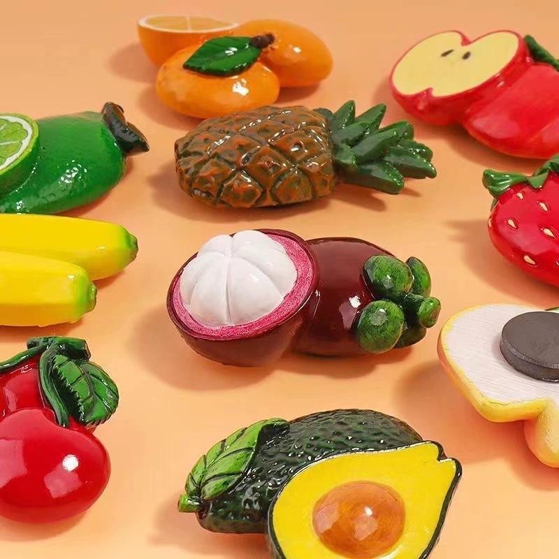 Fruit Shaped Fridge Magnet, 10pcs/set Cute Cartoon Fruit Design Magnet,