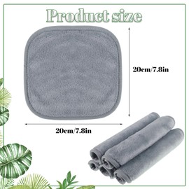 5 Pack Make Up Remover Cloth, 7.87 * 7.87in Flannel Face Cloth Face Wipes for Make Up Removing (Grey)