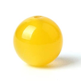 100Pcs Natural Stone Beads 6mm Yellow Agate Round Loose Gemstone Energy Healing Beads Hole Size 1mm DIY Smooth Beads for Bracelet Necklace Earrings Jewelry Making