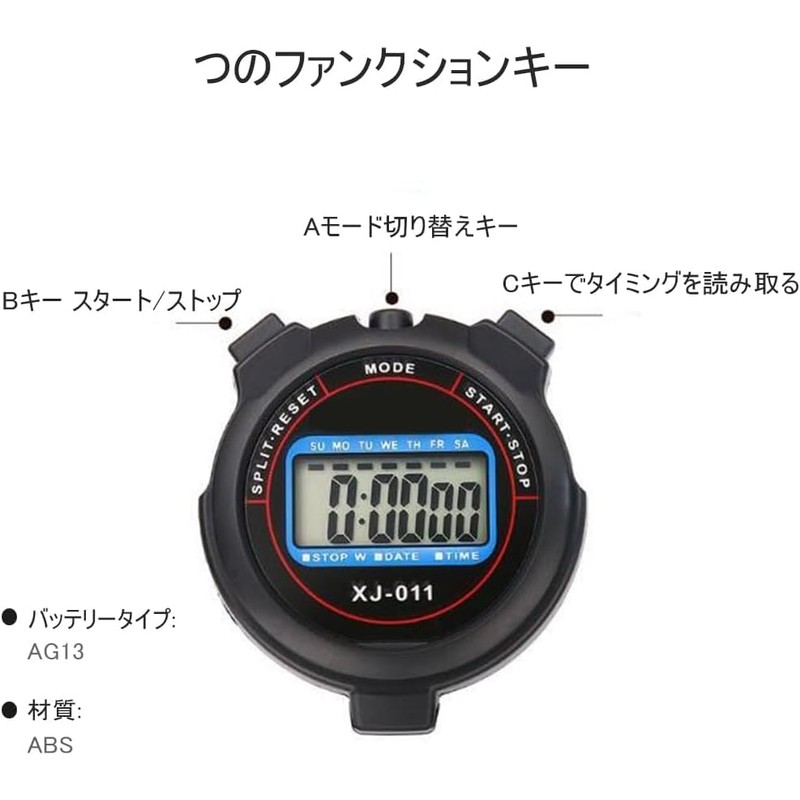 Phyxiul Stopwatch Sports Large Split Screen Timer Alarm Clock Intermittent