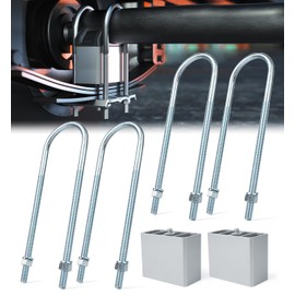 Lupar Universal Leaf Spring Lowering Block Kit, Heavy Duty Steel Lowering Block Kit, 4 Inch