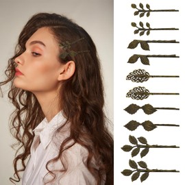 10 Pcs Leaf Hair Clips Vintage Bronze Leaves Decorative Hair Bobby Pins Bride Hair Accessories for Women