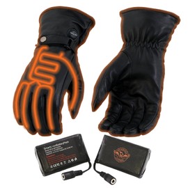 Milwaukee Leather MG7519SET Heated Gloves for Men’s Fingers Winter Glove for Motorcycle Ski Hunting Hiking w/Battery-S