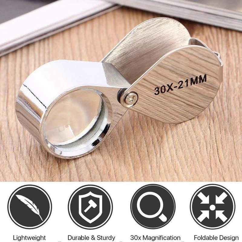 Magnifier High Magnification Magnifier [30x Magnification] Silver with Dedicated Case