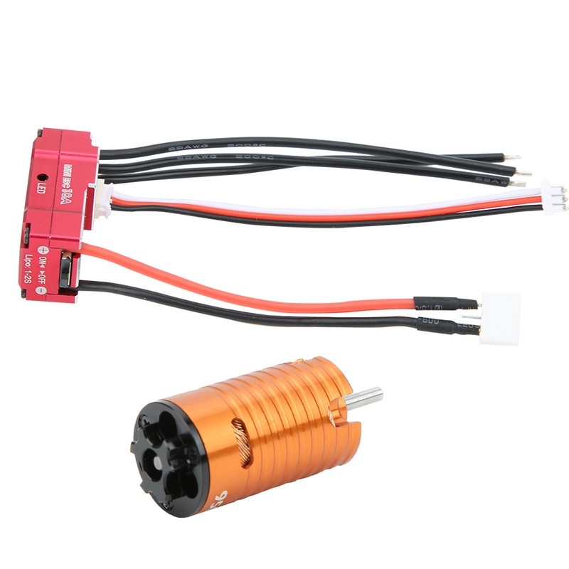 1410 Brushless Motor 18A Red ESC Set RC Car Replacement
