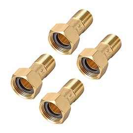 uxcell Brass Pipe Fitting, Hex Nipple, G1/2 Male x G3/4 Female Threaded Connector Water Meter Coupling 53mm Length 4Pcs