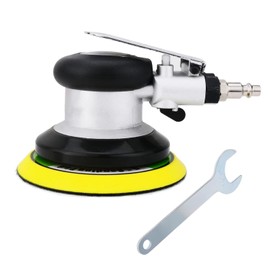 ZHONG AN 5 inch Pneumatic Orbital Sander, Air Sander with Hook and Loop Sanding Pad for Woodworking, Autobody Work(Silver)