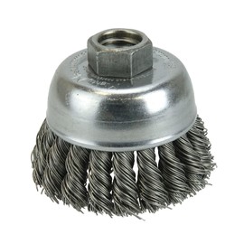 Weiler 13286 2-3/4" Single Row Knot Wire Cup Brush, .020" Steel Fill, 5/8"-11 UNC Nut, Made in the USA