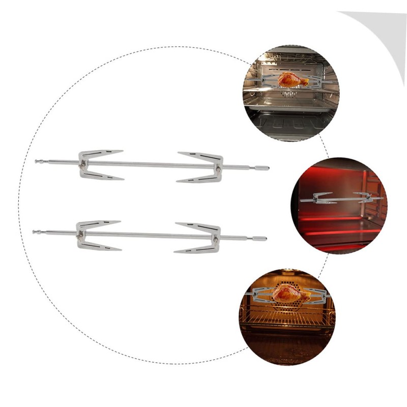 Totority 2 Sets Kitchen Rotating Chicken Forks Stainless Steel BBQ