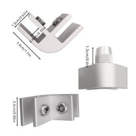 Xuoxeji 8 PCS Flame Guard Corner Hardware, Fire Pit Flame Wind Glass Guard Parts,Flame Guard Corner Glass Connector Kit, C Type Mounting Clips