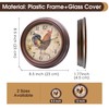 VIKMARI 8.5" Vintage Rooster Kitchen Clock Silent Wall Clock for